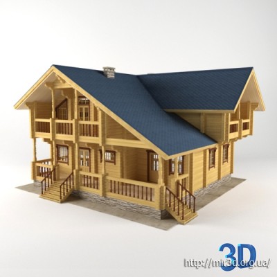 3D модель. Дом из клееного бруса.